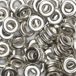 Heishi-perler i rør – sølv metallic heishis, Ø6 mm (harde)
