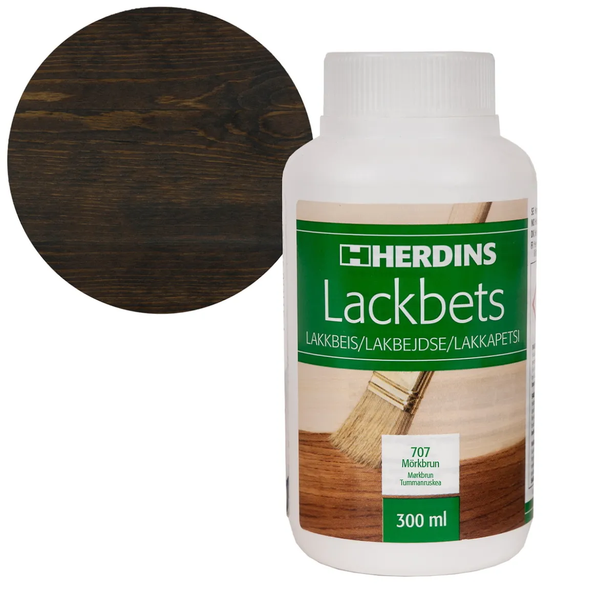 Herdins lakkbeis 300 ml – 707 mørkebrun