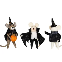 Håndlagde mus Halloween 3 stk.