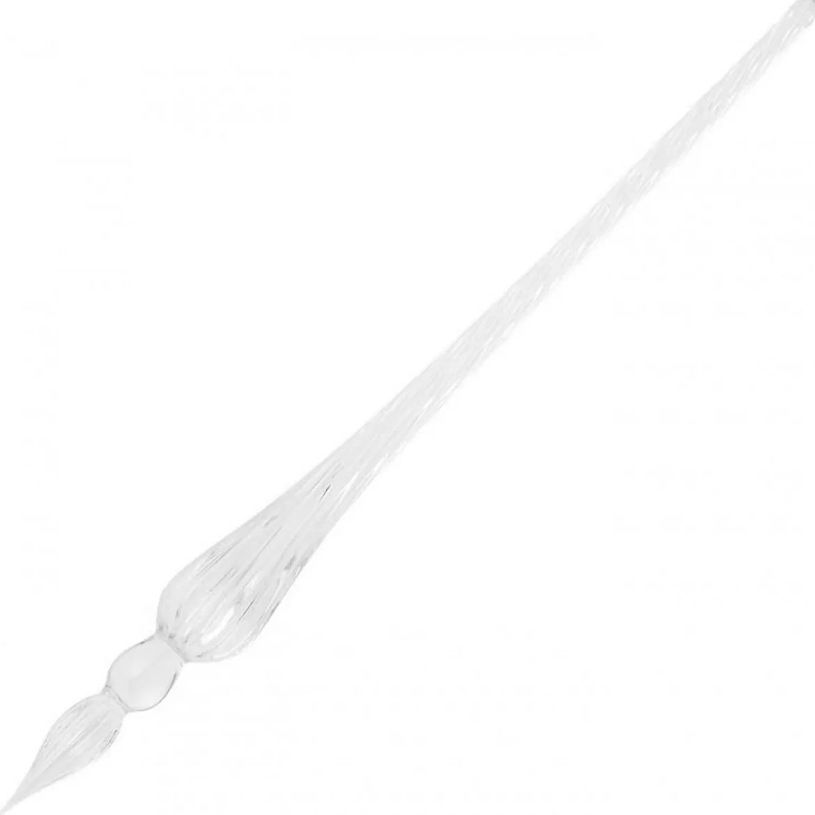 Håndlaget kalligrafipenn, fremstilt av glass. Lengde 18 cm