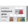 Hobbylakk gloss 6×20 ml Winter – 6 blanke farger som gir vinter- og julestemning