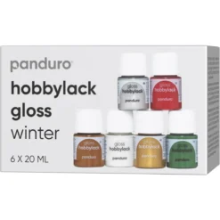 Hobbylakk gloss 6×20 ml Winter – 6 blanke farger som gir vinter- og julestemning