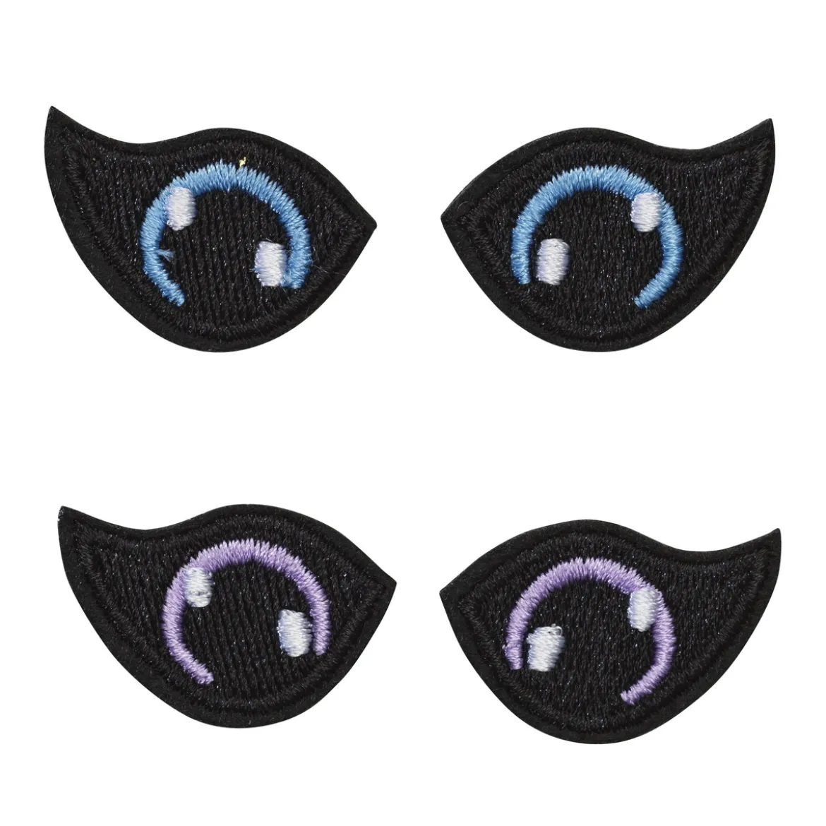 Hobby Pony stofføyne 2 par, blå og lilla, 32x20 mm
