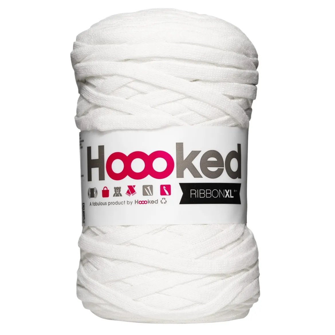 Hooked Ribbon XL garn 250 g hvit – RXL28 White