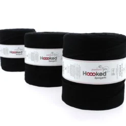 Hooked Zpagetti Medium trikotgarn 900 g svart – Black shades ZP005V–01, pris per stykk