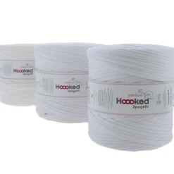 Hooked Zpagetti Medium trikotgarn 900 g hvit – White shades ZP005–1, pris per stykk