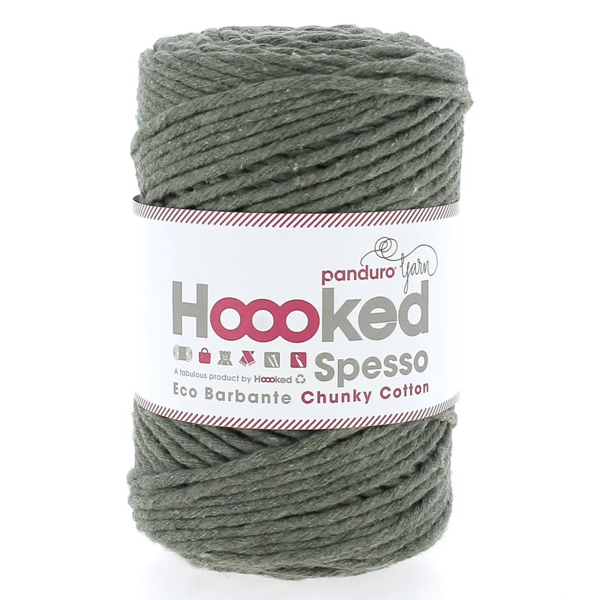Hoooked Spesso Eco Barbante Chunky Cotton by Panduro Yarn – 500 g mørkegrønn, Aspen S805