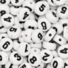 Hvite tallperler 0–9 – 150 stk. Svarte tall