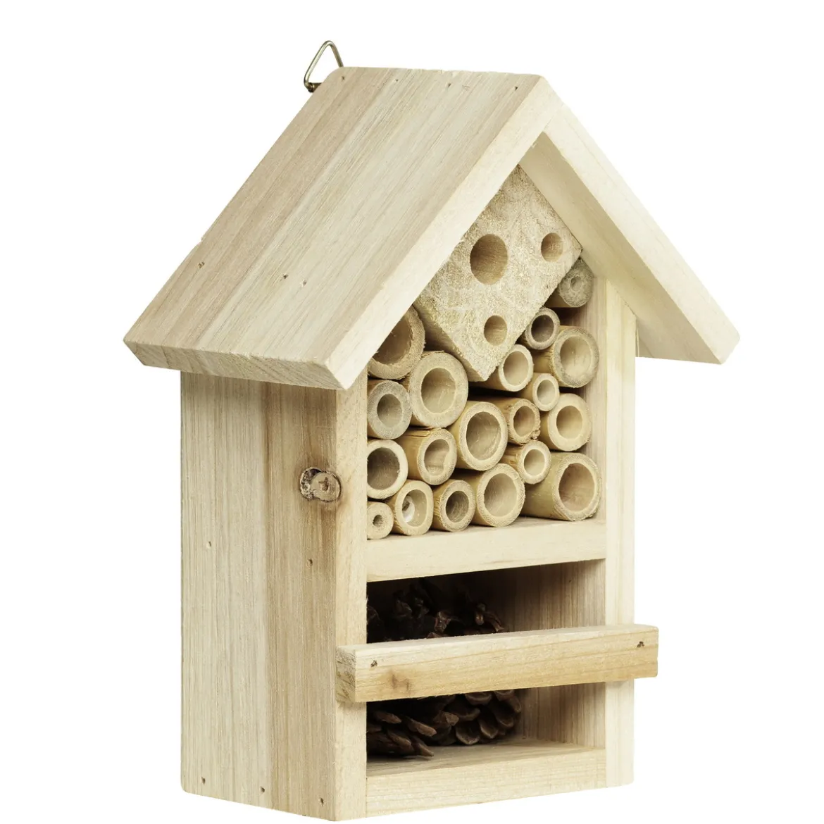 Insekthus insekthotell 13×8×18 cm i lyst, ubehandlet FSC®-merket tre