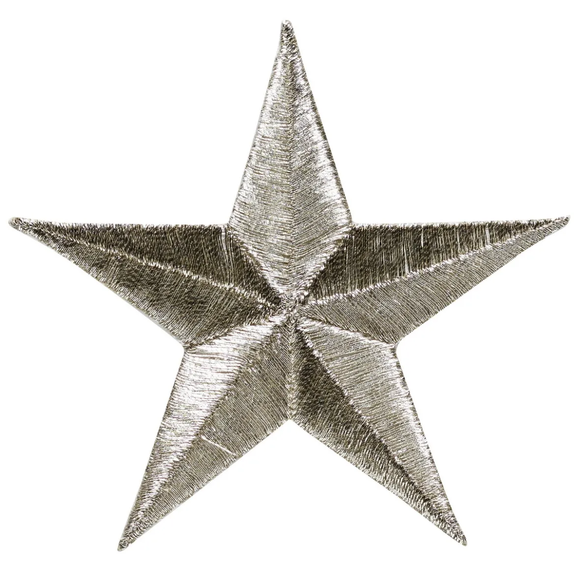Iron-on stjerne, sølvfarget 7x7 cm