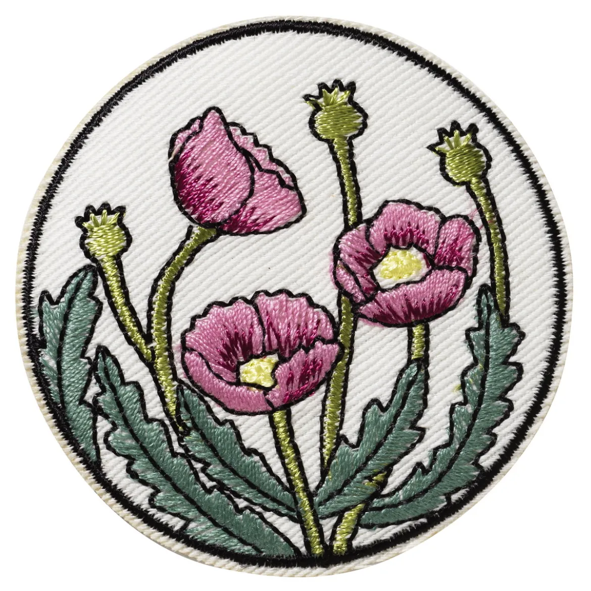 Iron-on strykemerke anemone på hvit bakgrunn Ø60 mm