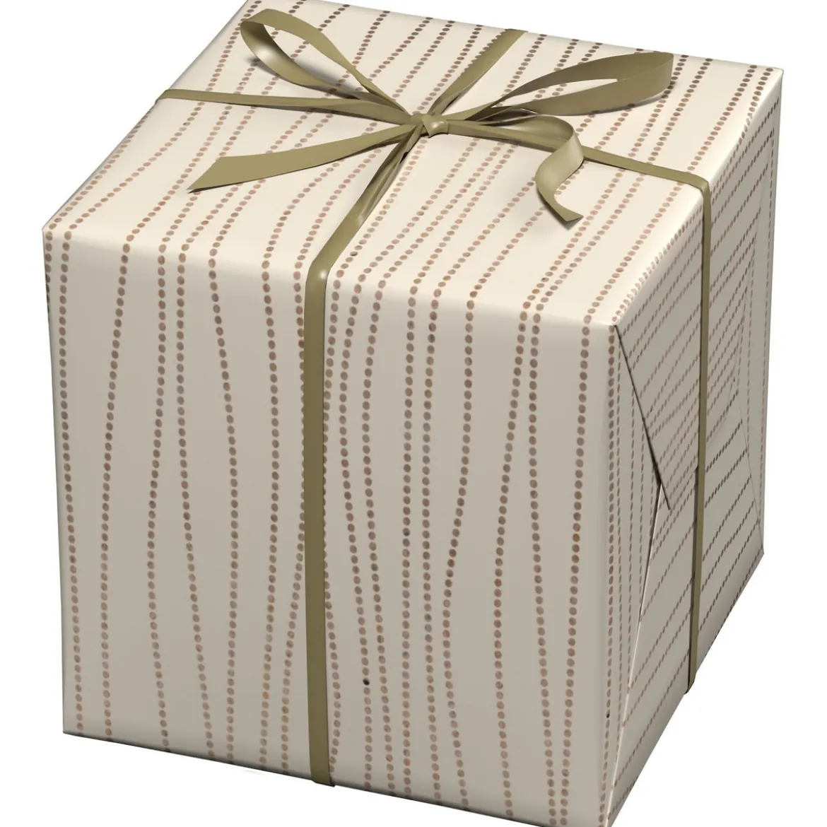 Julepapir 10 meter rull, 57 cm bred – beige papir med vandrende prikkmønster