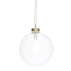 Juletrekuler, runde julekuler av glass, 4 stk. Ø8 cm