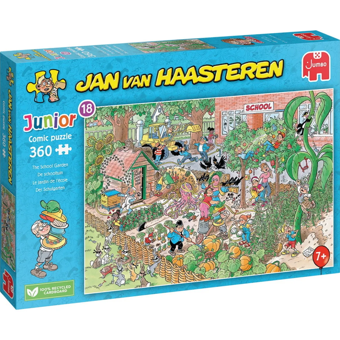 JvH Junior Puslespill School Garden – 360-biters barnepuslespill av Jan van Haasteren, 33,5×48,5 cm
