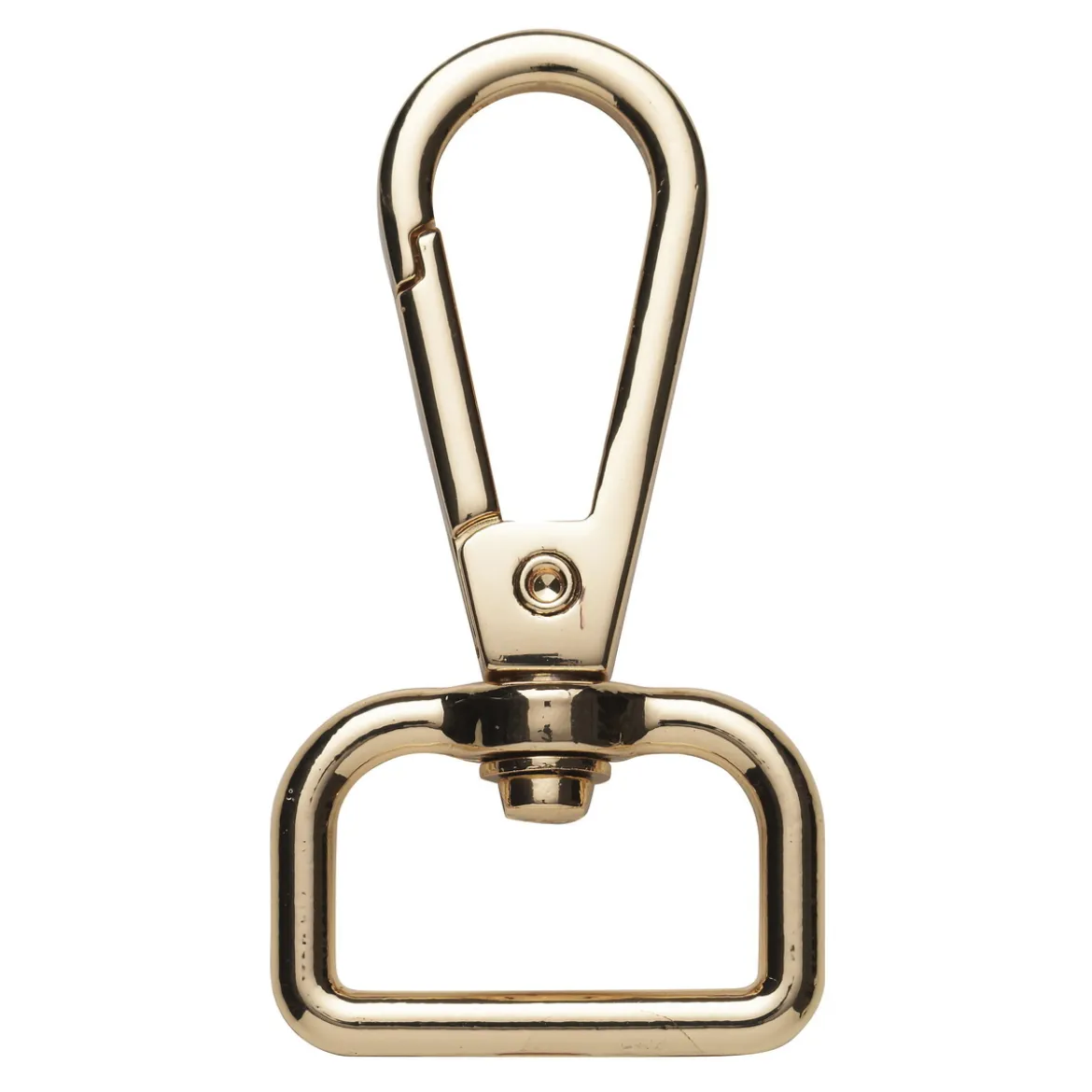 Karabinkrok av metall, gullfarget, 2,2×4,8 cm
