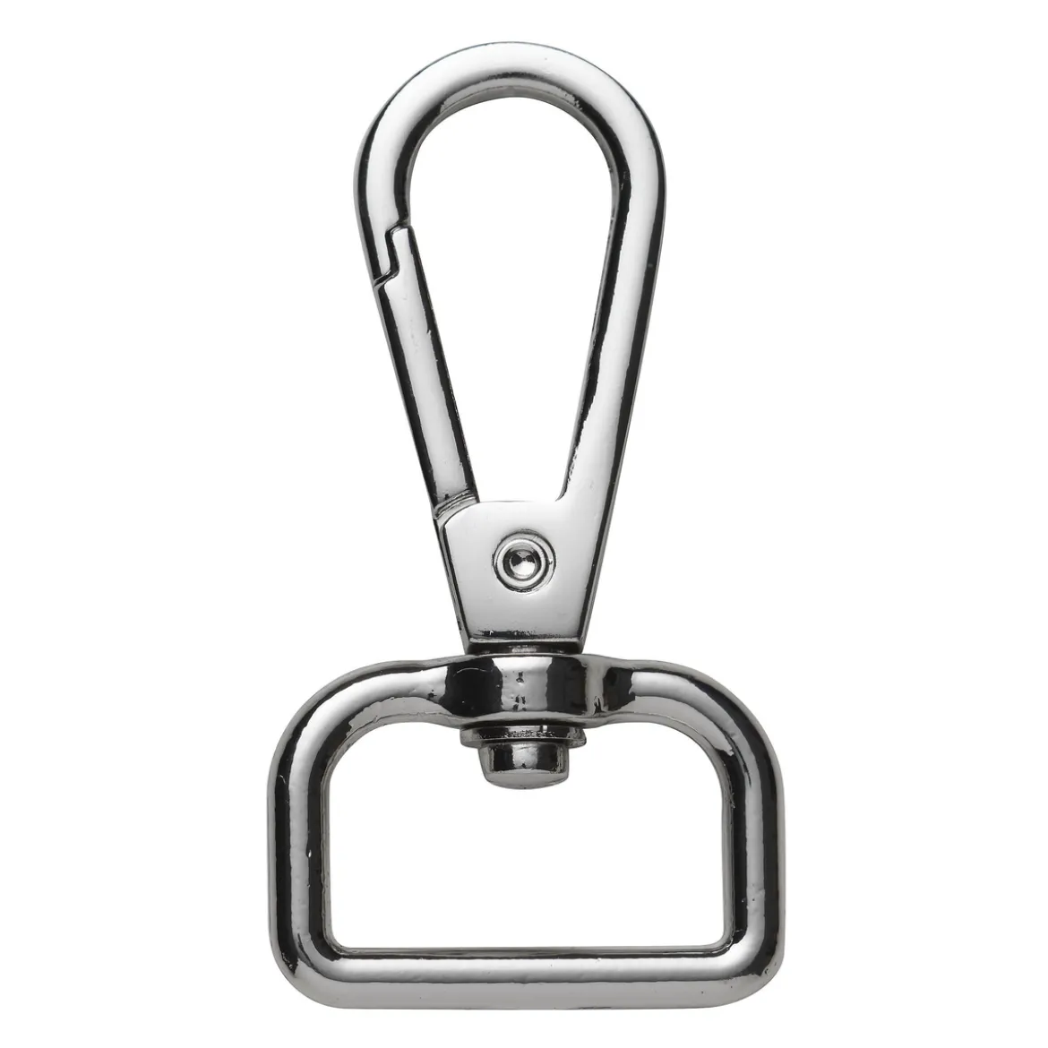 Karabinkrok av metall, sølvfarget, 2,2×4,8 cm