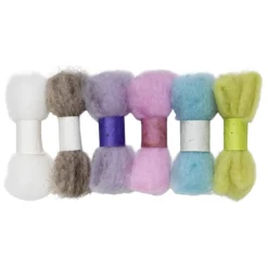 Kardet ull sett 6×2 g pastell