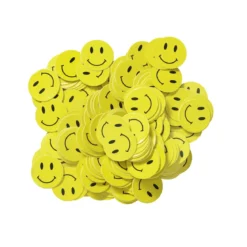 Konfetti gule smilefjes Ø15 mm, 15 gram, 250 g/m² papir