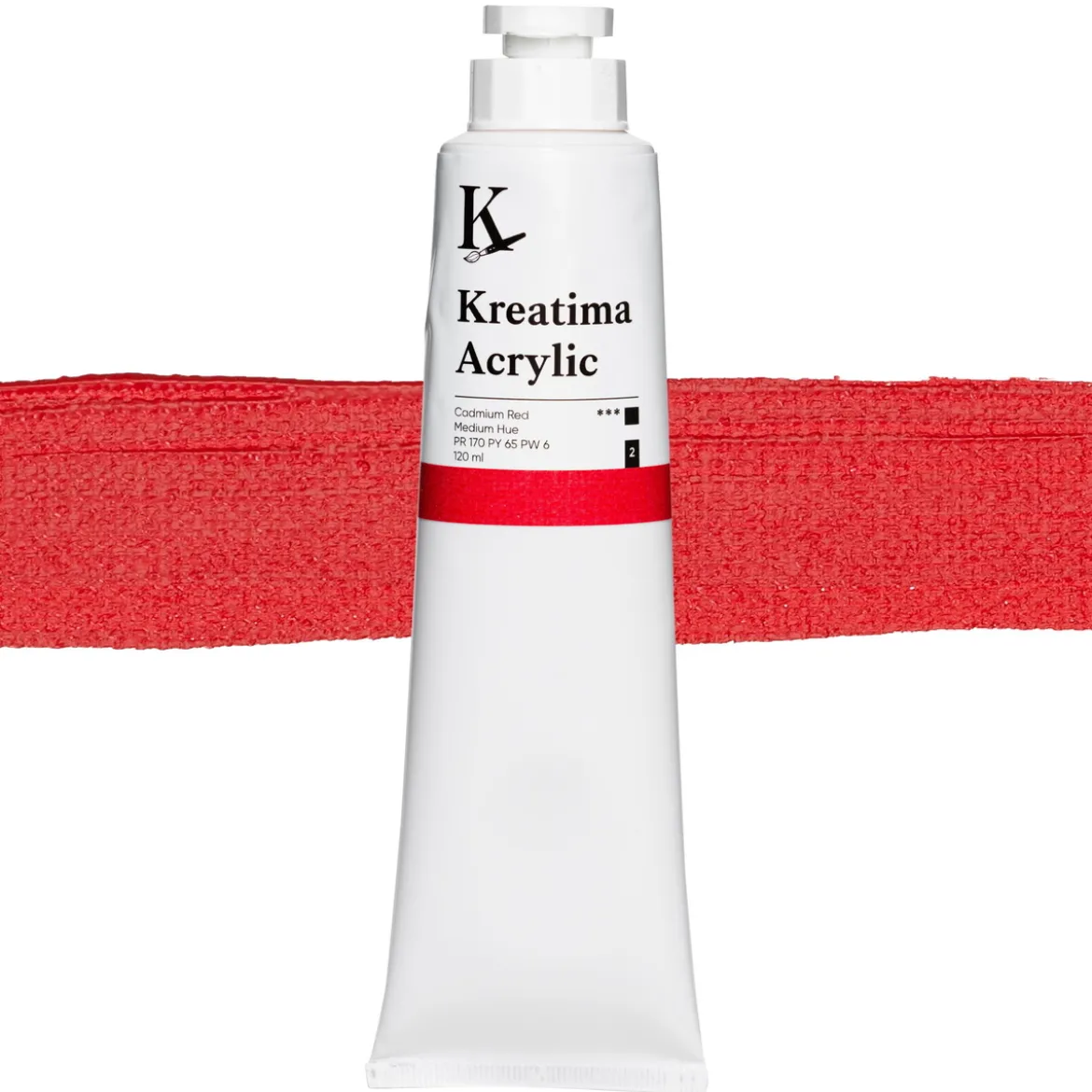 Kreatima Acrylic akrylmaling 120 ml – Cadmium Red Medium Hue PR 170 PY 65 PW 6