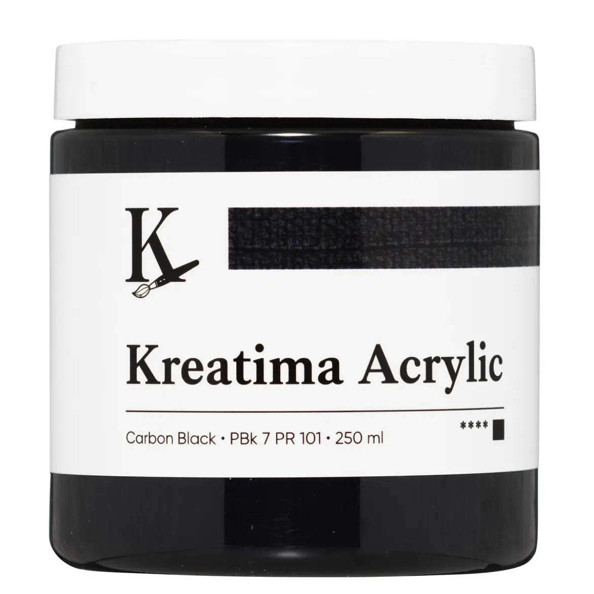 Kreatima Acrylic akrylmaling 250 ml – Carbon Black PBk 7 PR 101