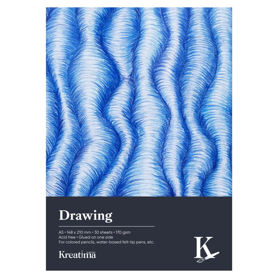Kreatima Drawing tegneblokk A5 (148×210 mm), 30 ark, 170 g/m²