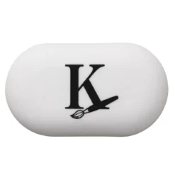 Kreatima hvitt, ovalt viskelær 63×37×17 mm, PVC-fritt