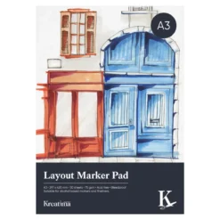 Kreatima Layout Marker Pad A3 (297×420 mm), 50 ark, 75 g/m² – lag skisser med markers og tusjpenner