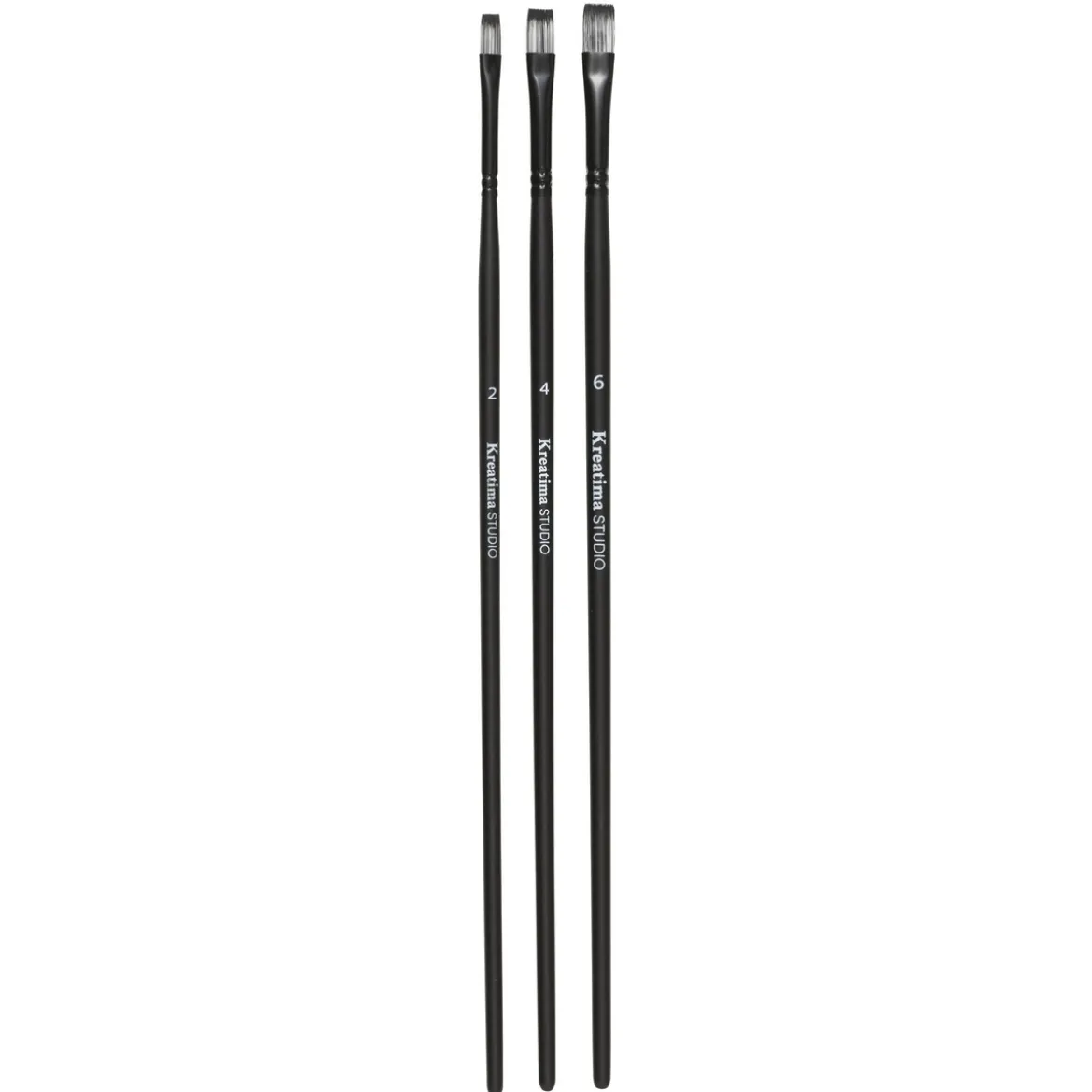 Kreatima pensel Studio Flat 3-pakning, nr. 2, 4, 6 – syntetiske pensler, flat bust