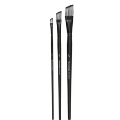 Kreatima pensel Studio Flat Slant 3-pakning, nr. 1/4, 1/2, 3/4 – syntetiske pensler, skråskjært bust