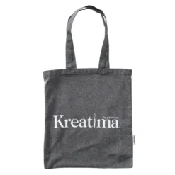 Kreatima tøypose i gråsvart melert tekstil, 37×41 cm – 100 % resirkulert materiale