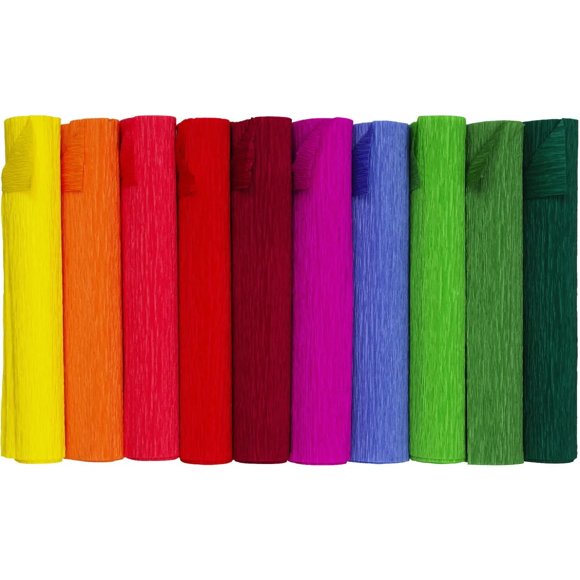 Kreppapir Vibrant joy, 10 ruller à 25×250 cm i sterke farger