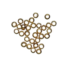 Krympeperler 1 mm, 30 stk. – 925 sterlingsølv, belagt med 9 karat gull
