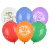 Lateksballonger 6-pakning Ø30 cm – Happy birthday to you i flere ulike farger