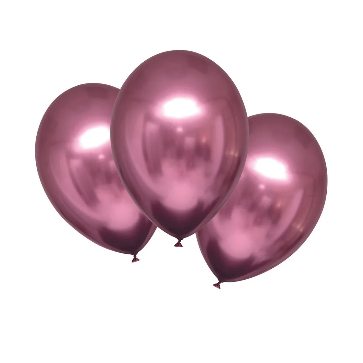 Lateksballonger 6-pakning Ø30 cm – krom- /metallicfarget mauve