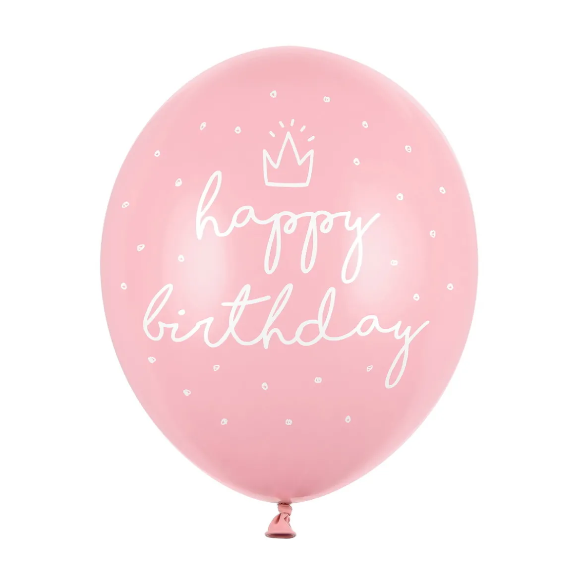 Lateksballonger 6-pakning Ø30 cm – rosa med teksten Happy birthday