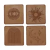 4 leirestempler til keramikkleire og lufttørkende leire, 4 ulike motiver på 6×6 cm