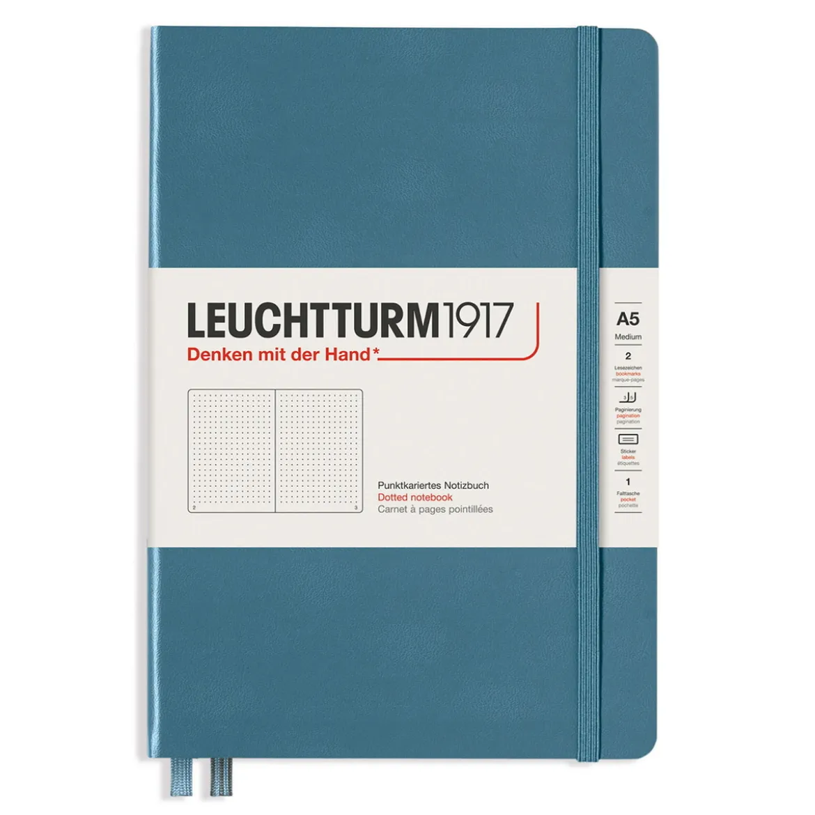 Leuchtturm1917 Notebook A5 Dotted Stone Blue – Hardcover