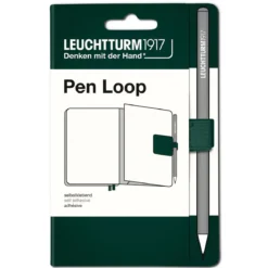 Leuchtturm1917 Pen Loop – skogsgrønn selvklebende penneholder til notatbøker