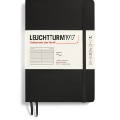 Leuchtturm1917 Ruled Notebook A5 Black – Softcover