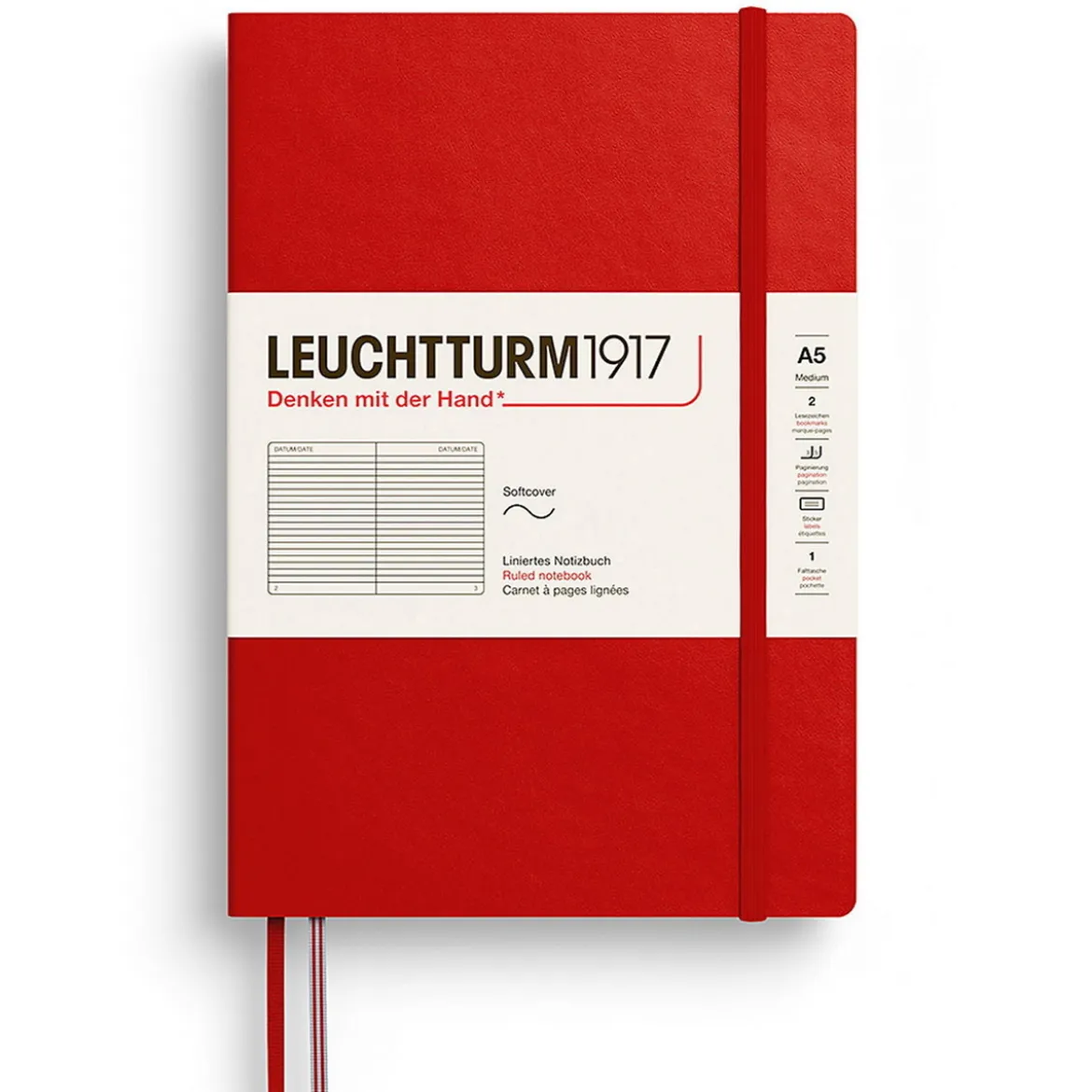 Leuchtturm1917 Ruled Notebook A5 Cherry – Softcover