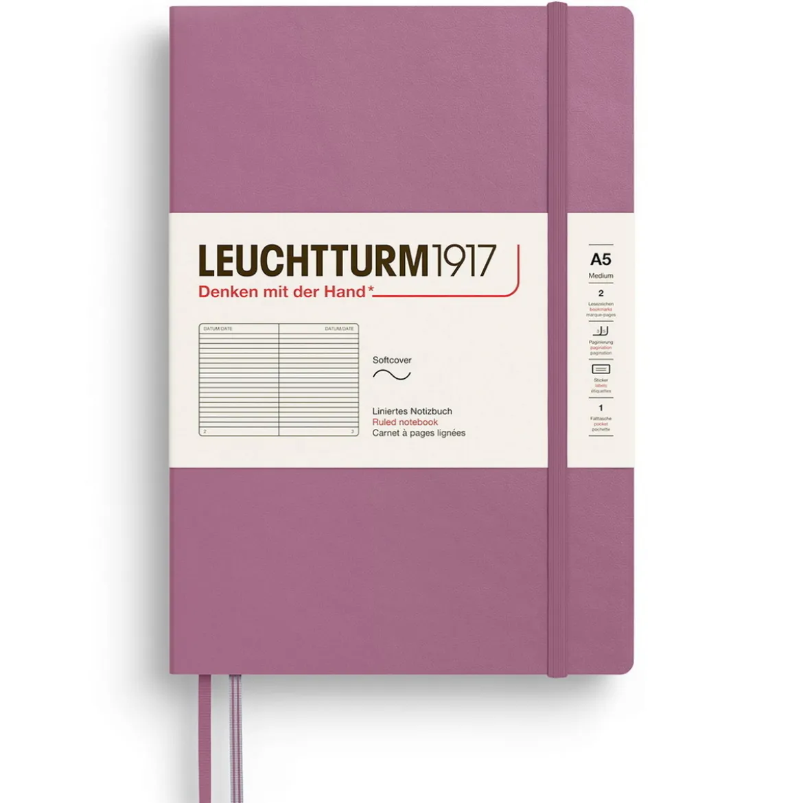 Leuchtturm1917 Ruled Notebook A5 Dusty Rose – Softcover