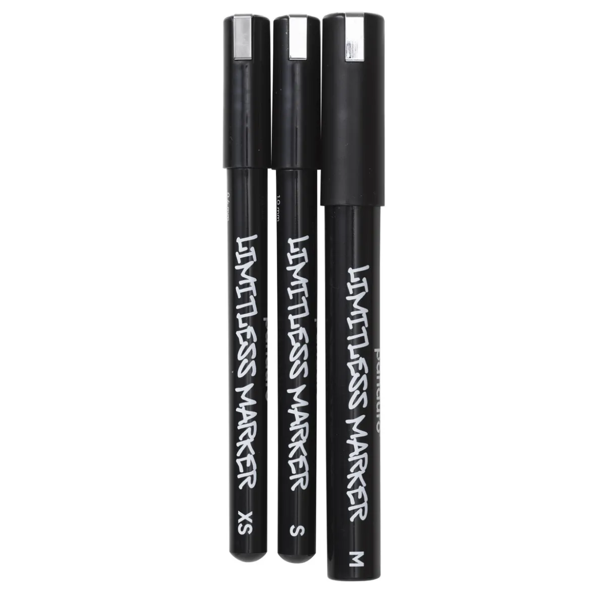 Limitless Marker Chrome Set – 3 kromfargede penner med Ø0,4 / 1 / 2,5 mm spiss