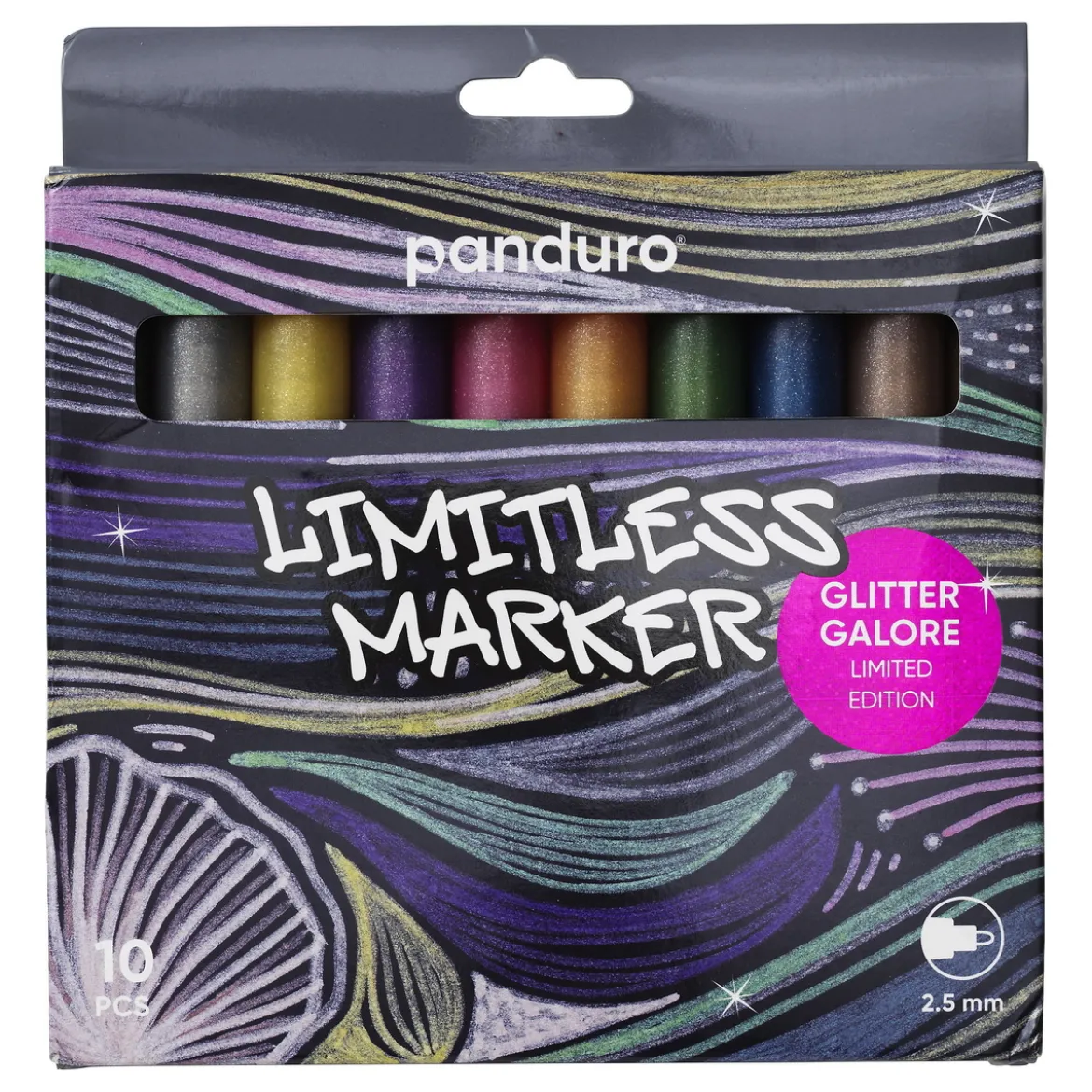 Limitless Markers Glitter Galore Set 10 – Ø2,5 mm akrylpenner med en mengde glitter!