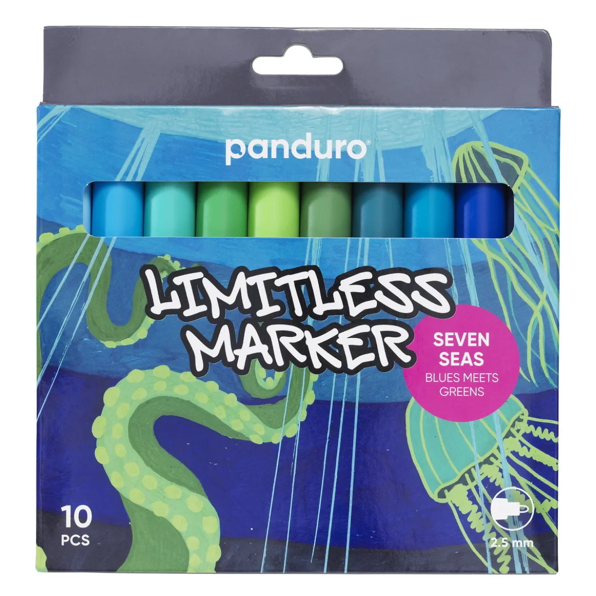 Limitless Markers Seven Seas Set 10 – akrylpenner i havets nyanser av blått og grønt