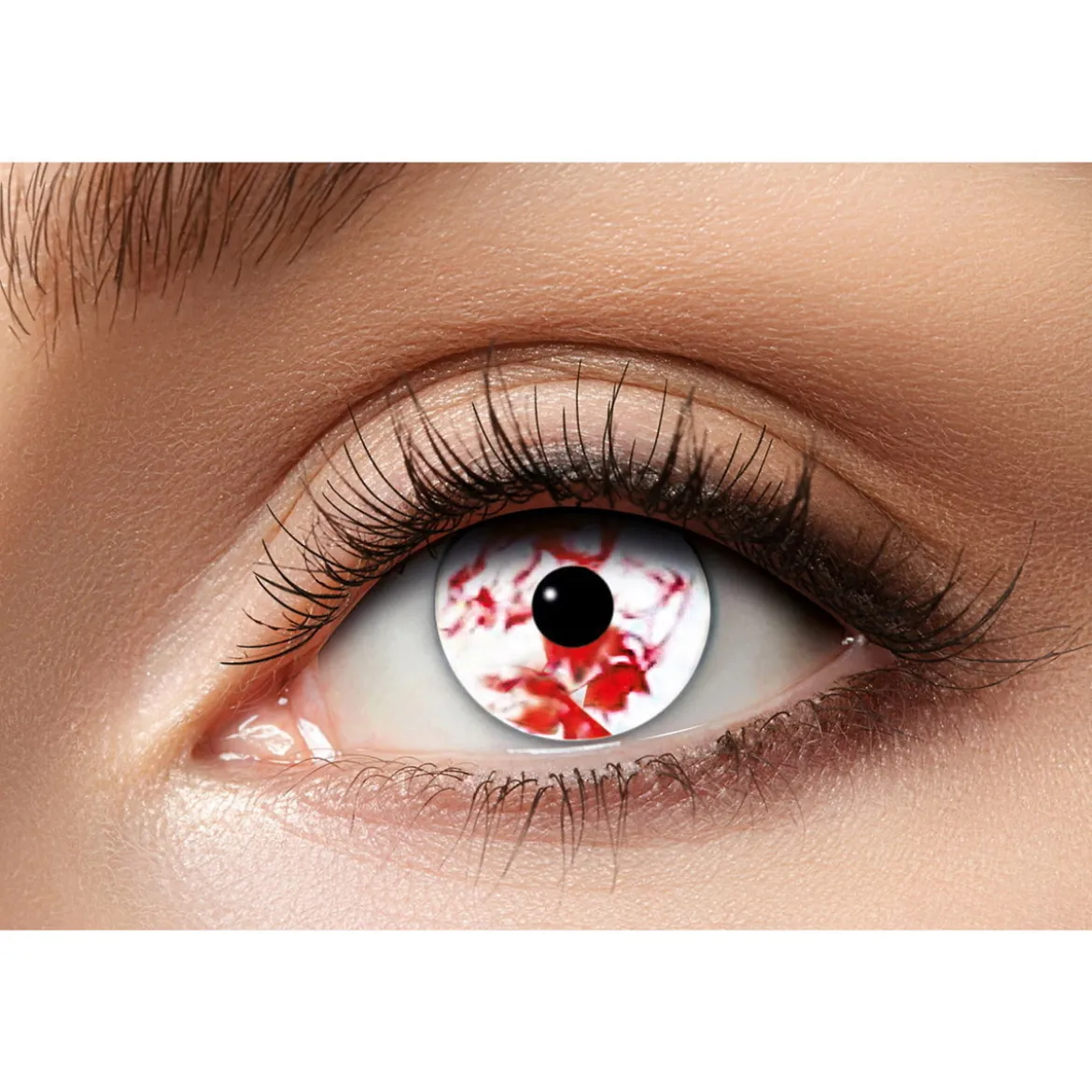 Linser Bloody Eye – hvit iris med blodstenk!