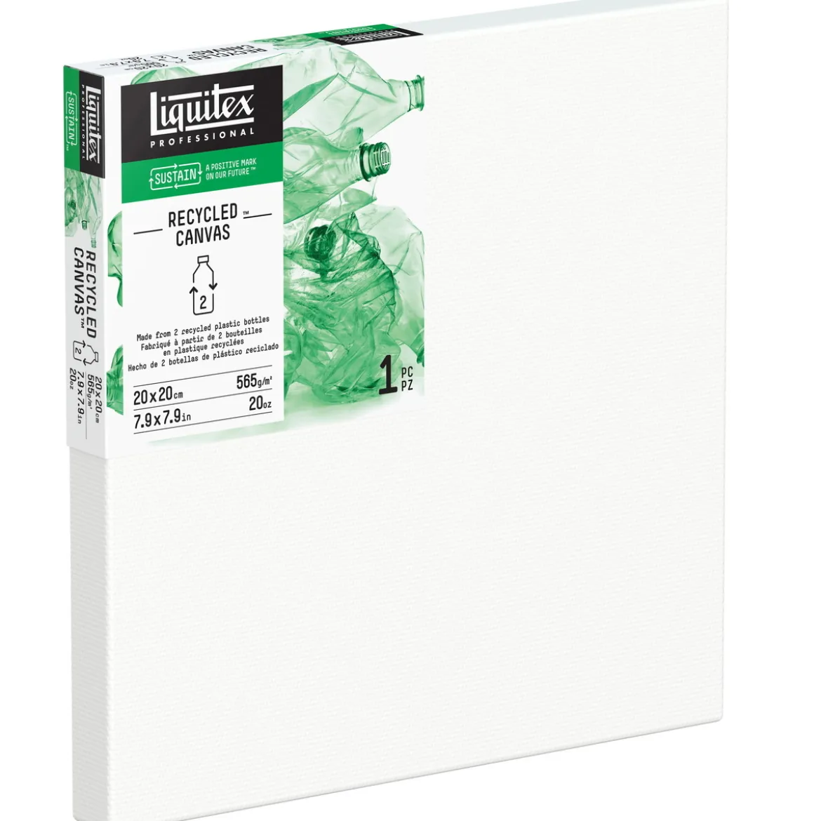 Liquitex Recycled Canvas - 100 % resirkulert lerret 20×20 cm, 565 g/m²