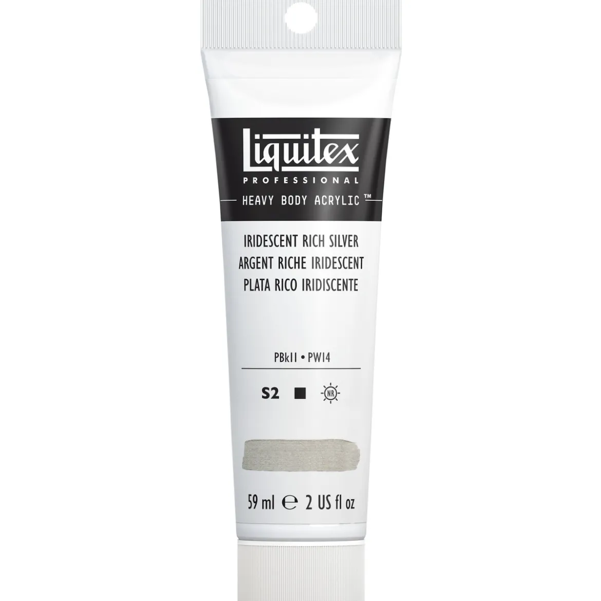 Liquitex Heavy Body akrylmaling 59 ml – 239 Iridescent rich silver
