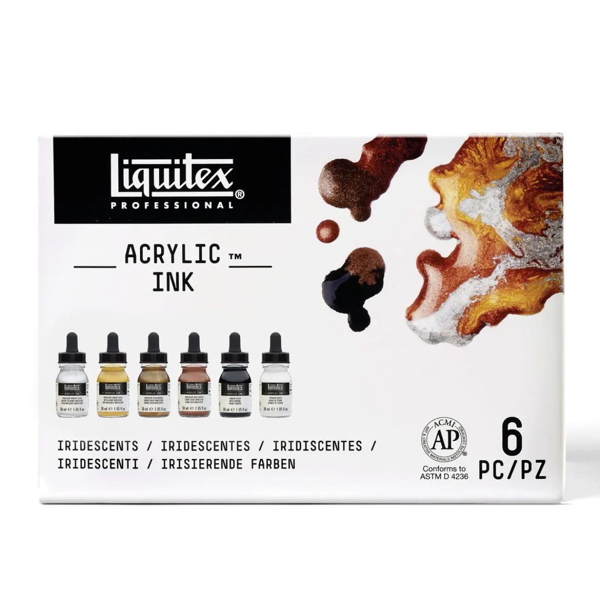 LX Ink acrylic 6x30ml iridis.