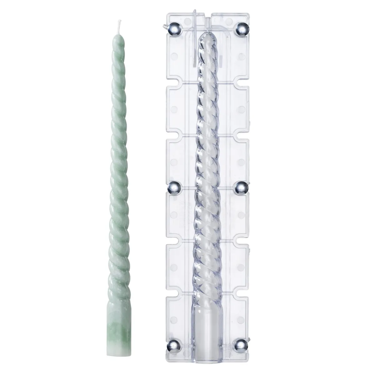 Lysform for å støpe snurrede lys – lengde 29 cm