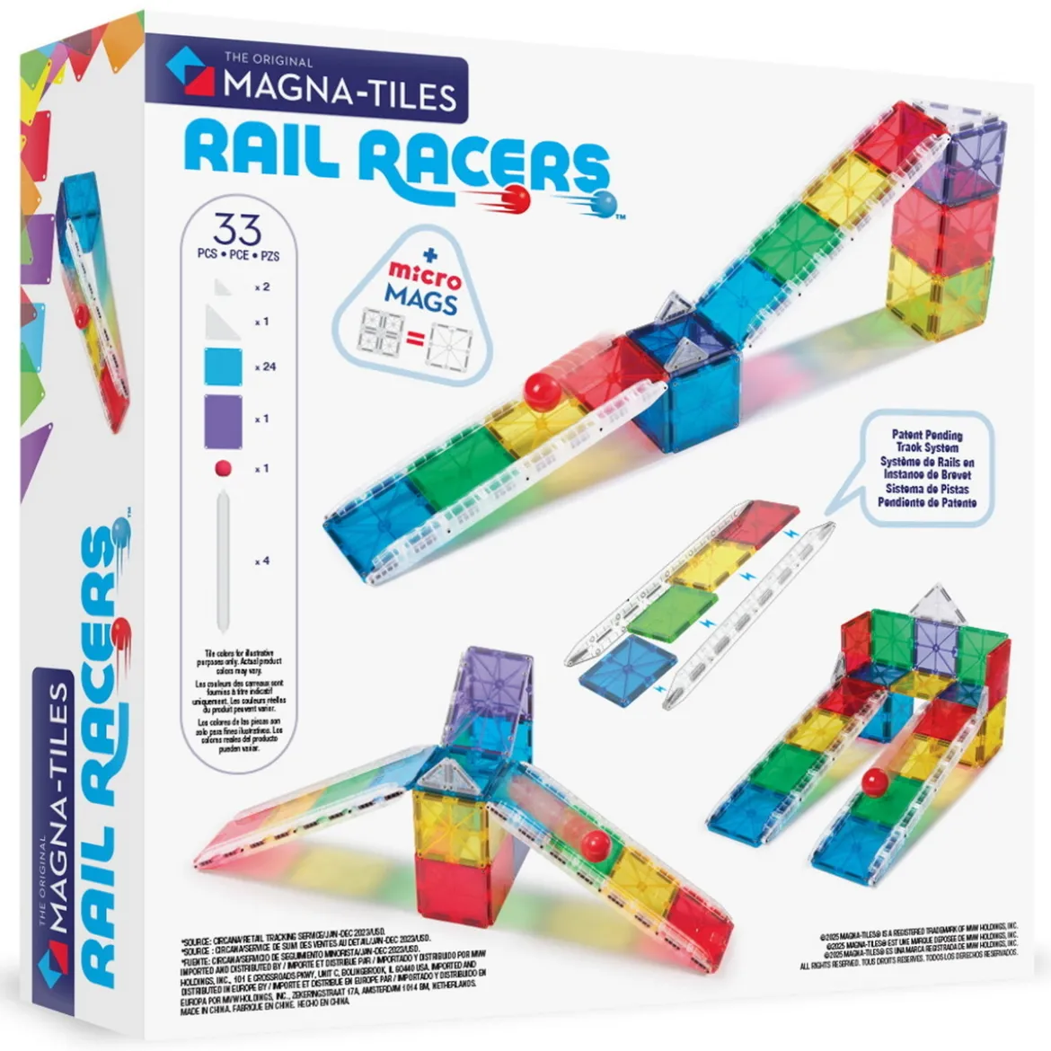 Magna-Tiles Rail Racers 33 stk. – bygg morsomme og utfordrende kulebaner!